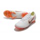 Nouveau Crampons de Football Nike Mercurial Vapor XII Elite FG Blanc Gris Métallique Orange Total