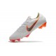 Nouveau Crampons de Football Nike Mercurial Vapor XII Elite FG Blanc Gris Métallique Orange Total