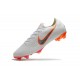 Nouveau Crampons de Football Nike Mercurial Vapor XII Elite FG Blanc Gris Métallique Orange Total