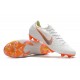 Nouveau Crampons de Football Nike Mercurial Vapor XII Elite FG Blanc Gris Métallique Orange Total