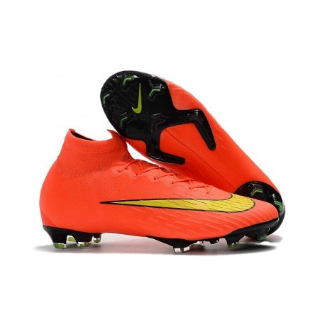 Chaussures football Nike Mercurial Superfly VI 360 Elite FG pour Hommes Orange Jaune