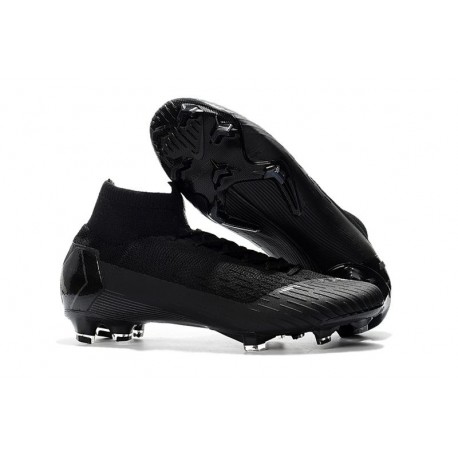 Chaussures football Nike Mercurial Superfly VI 360 Elite FG pour Hommes Tout Noir Coupe du Monde