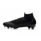 Chaussures football Nike Mercurial Superfly VI 360 Elite FG pour Hommes Tout Noir Coupe du Monde