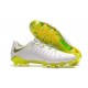 Nouveau Nike Crampons Hypervenom Phantom III Elite FG Blanc Gris Métallique Volt