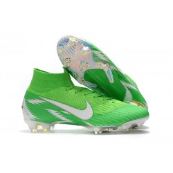 Chaussures football Nike Mercurial Superfly VI 360 Elite FG pour Hommes Argent Vert