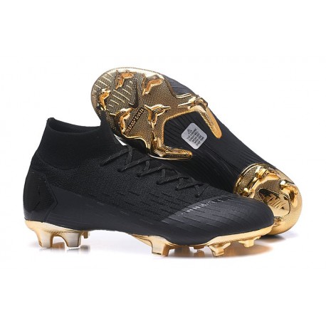 Chaussures football Nike Mercurial Superfly VI 360 Elite FG pour Hommes Or Noir