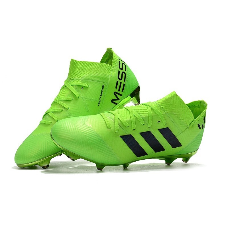 Nouvelles Crampons Foot Adidas Nemeziz Messi 18.1 FG Vert Noir