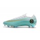 Nouveau Crampons de Football Nike Mercurial Vapor XII Elite FG Métallisé Blanc Or Bleu