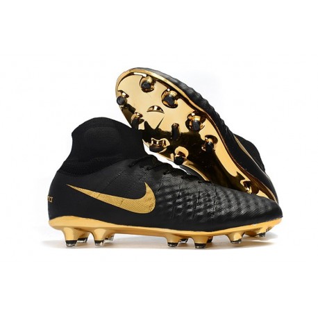 Chaussures de Foot Nike Magista Obra II DF ACC FG Or Noir