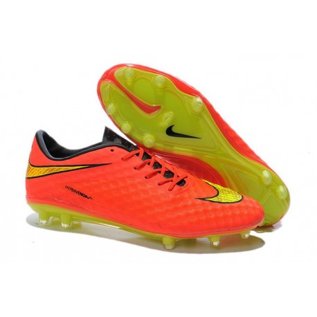 Chaussure De Football - Nike Hypervenom Phantom FG - Terrain Sec - Chaussure Homme Orange Jaune