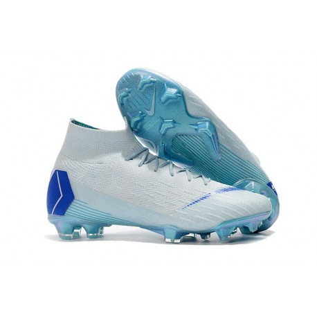 Crampons Football 2018 CR7 Nike Mercurial Superfly VI 360 Elite FG Bleu Clair