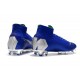 Crampons Football 2018 CR7 Nike Mercurial Superfly VI 360 Elite FG Argent Bleu