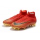 Chaussures football Nike Mercurial Superfly VI 360 Elite FG Rouge Noir Or