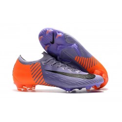 Nouveau Crampons de Football Nike Mercurial Vapor XII Elite FG Violet Orange Noir