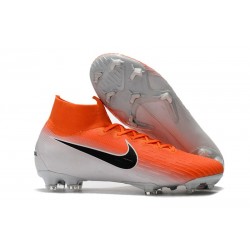 Chaussures football Nike Mercurial Superfly VI 360 Elite FG pour Hommes Blanc Orange