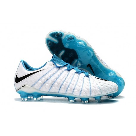 Nouveau Nike Crampons Hypervenom Phantom III FG Blanc Bleu