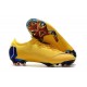 Crampons de Foot Nike Mercurial Vapor XII Elite FG pour Hommes Jaune Bleu