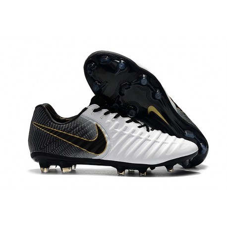 Nouveau Chaussures de Football - Nike Tiempo Legend VII FG Or Blanc Noir