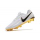 Nouveau Chaussures de Football - Nike Tiempo Legend VII FG Blanc Or Noir