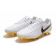 Nouveau Chaussures de Football - Nike Tiempo Legend VII FG Blanc Or Noir