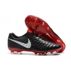 Nouveau Chaussures de Football - Nike Tiempo Legend VII FG Noir Rouge Argent