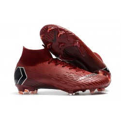 Chaussures football Nike Mercurial Superfly VI 360 Elite FG pour Hommes Vin Rouge