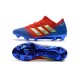 Nouvelles Crampons Foot Adidas Nemeziz Messi 18.1 FG Rouge Bleu Argent