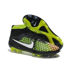 Crampons Football Magista Obra FG Chaussure Homme Noir Blanc Rouge Vert