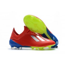 Chaussures de football 2018 - Adidas X 18.1 FG - Argent Rouge