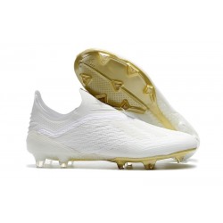 Nouveau Chaussures de Football adidas X 18+ FG Blanc Cassé Blanc Noir