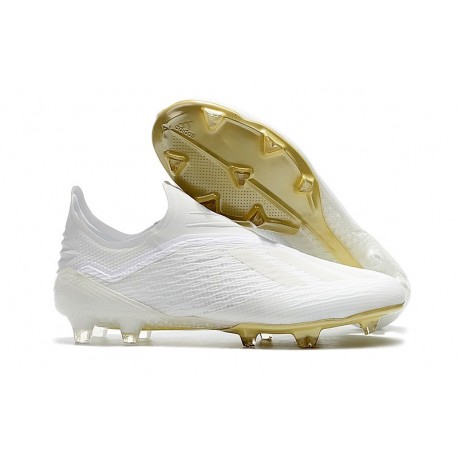 Nouveau Chaussures de Football adidas X 18+ FG Blanc Cassé Blanc Noir