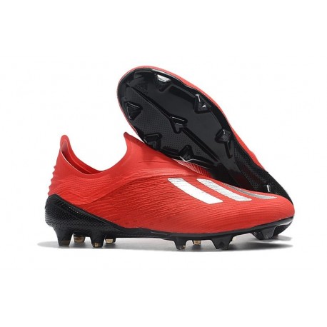 Nouvelles Crampons Foot Pour Hommes - Adidas X 18+ FG Argent Rouge