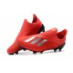 Nouvelles Crampons Foot Pour Hommes - Adidas X 18+ FG Argent Rouge