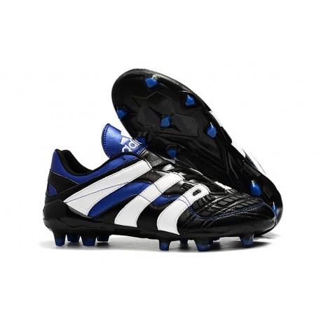 Chaussures de Football Adidas Predator Accelerator Electricity FG Noir Blanc Bleu