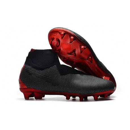 Nouvelles Chaussures de Football Nike Phantom VSN Elite DF FG Jordan X PSG Noir Rouge