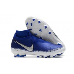 Nouvelles Chaussures de Football Nike Phantom VSN Elite DF FG Noir Argent Bleu Racer