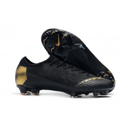 Nouveau Crampons de Football Nike Mercurial Vapor XII Elite FG Or Noir