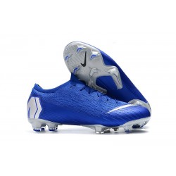 Crampons de Foot Nike Mercurial Vapor XII Elite FG pour Hommes Noir Argent Bleu Racer