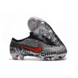 Crampons de Foot Nike Mercurial Vapor XII Elite FG pour Hommes Neymar Noir Blanc Rouge