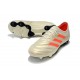 Nouvelles Crampons Football Adidas Copa 19.1 FG Blanc Cassé Rouge Solaire Noir