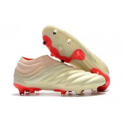 Neuf Crampons De Football Adidas Copa 19+ FG Blanc Cassé Rouge Solaire