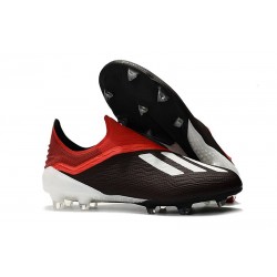 Nouvelles Crampons Foot Pour Hommes - Adidas X 18+ FG Noir Rouge Blanc