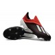 Nouvelles Crampons Foot Pour Hommes - Adidas X 18+ FG Noir Rouge Blanc