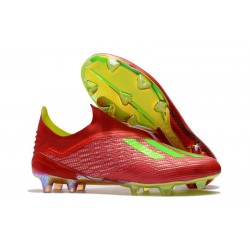 Nouveau Chaussures de Football adidas X 18+ FG Rouge Vert