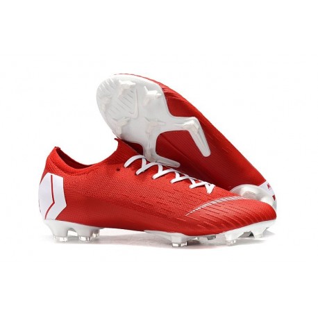 Crampons de Foot 2019 Nike Mercurial Vapor XII Elite FG Rouge Blanc