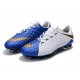 Nouveau Nike Hypervenom Phantom III FG Chaussure Homme Bleu Blanc Or