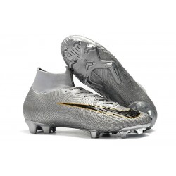 Crampons De Football Nike Mercurial Superfly VI 360 Elite FG Argent Noir