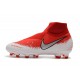 Nouvelles Chaussures de Football Nike Phantom VSN Elite DF FG Rouge Blanc Argent 