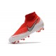 Nouvelles Chaussures de Football Nike Phantom VSN Elite DF FG Rouge Blanc Argent 